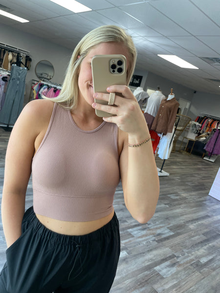 Ribbed Seamless Tank - Mauve