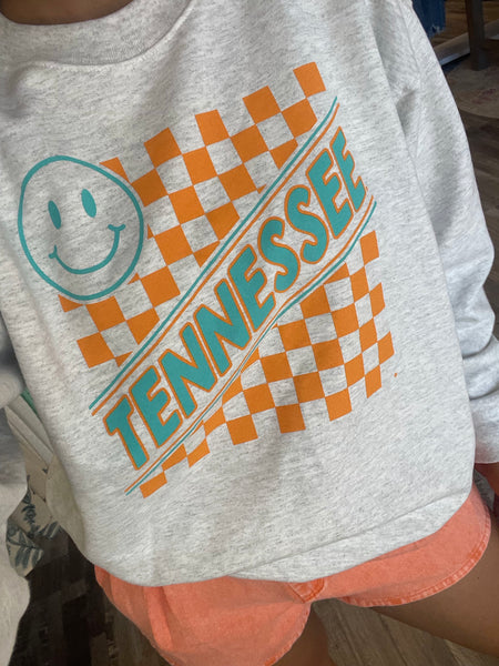 TN Checkerboard Smile Sweatshirt - Grey