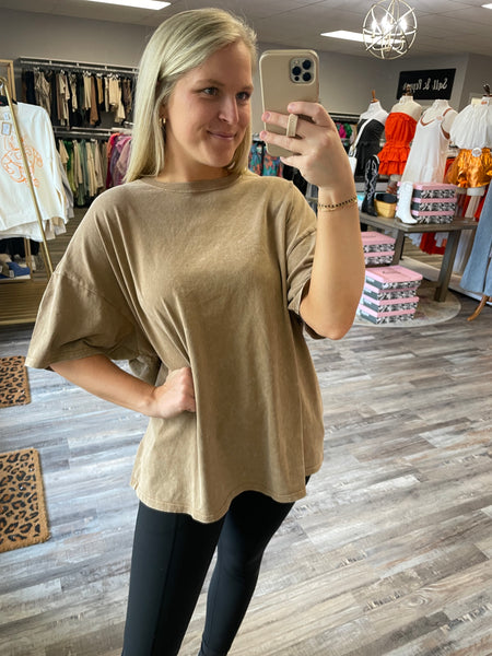 Oversized Tee - Pale Brown