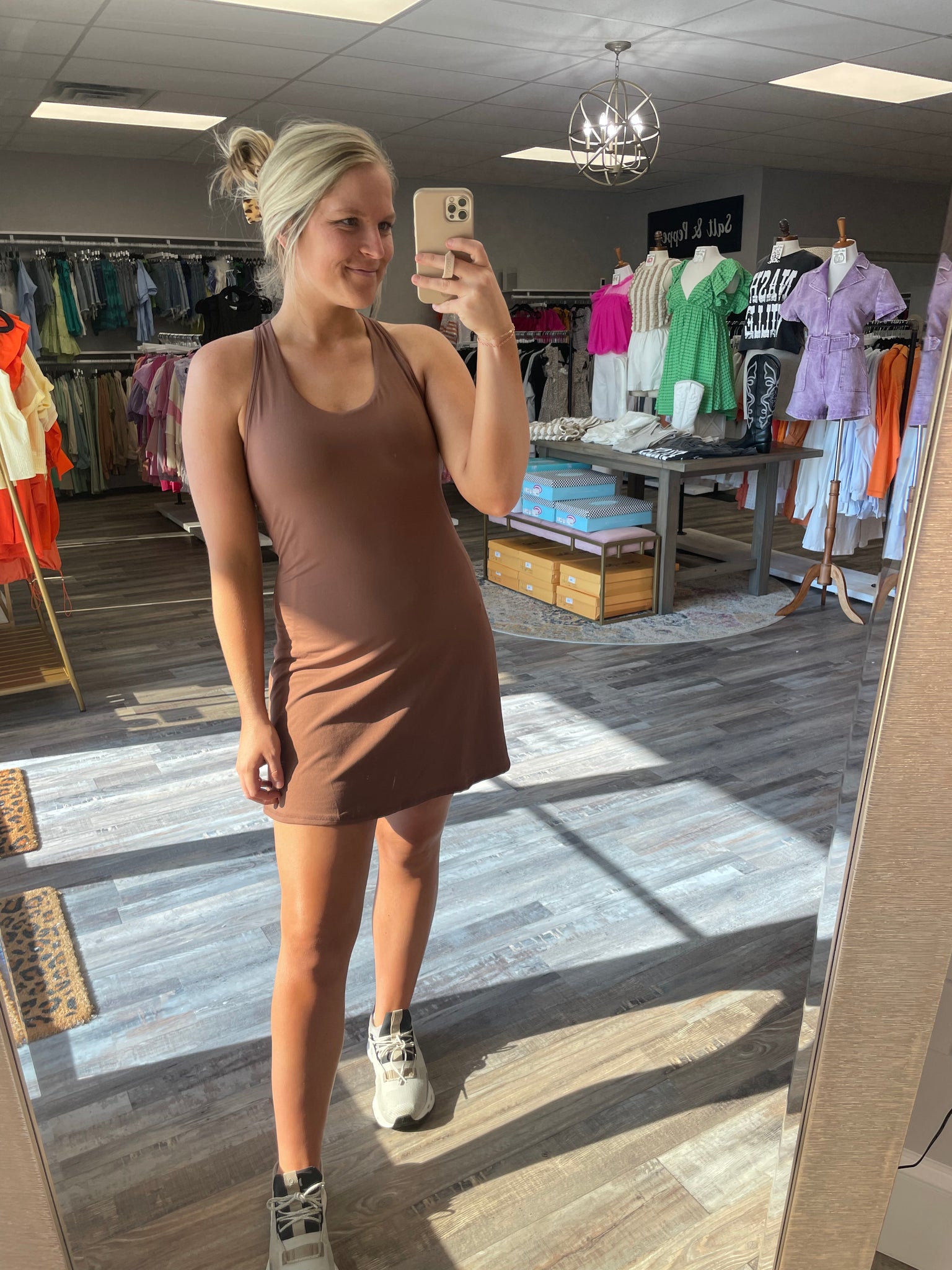 Active Dress with Shorts - Chocolate