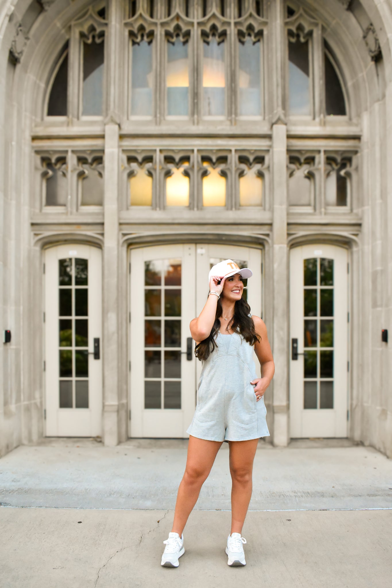 V-Neck Romper - Heather Grey