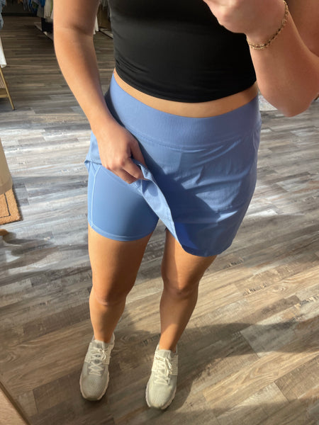 Swoop Active Tennis Skort - Blue Fog