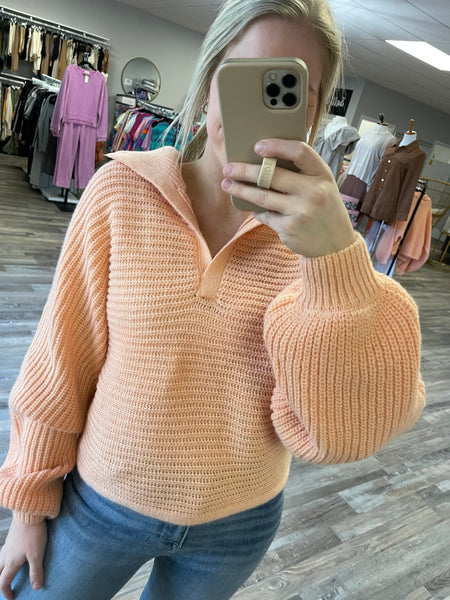 Collared Sweater -Peach