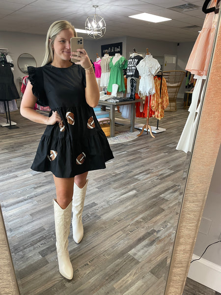 Football Sequin Dress - Black