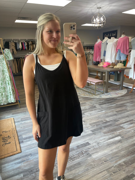 Jersey Romper Dress - Black