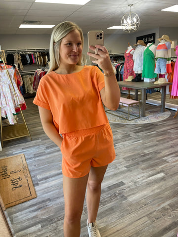 Elastic Waist Shorts - Sunkist