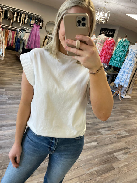 Round Neck Muscle Tee - Off White