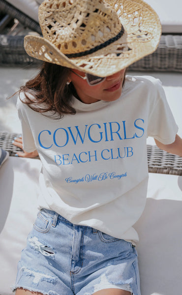 Cowgirls Beach Club Tee - Ivory
