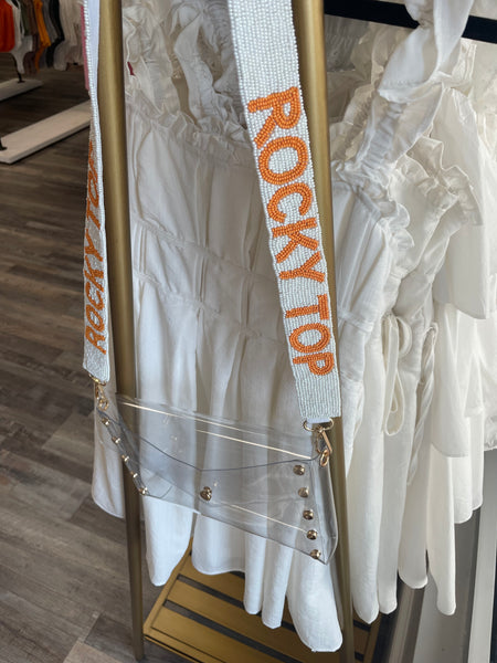 Rocky Top Beaded Purse Strap - White