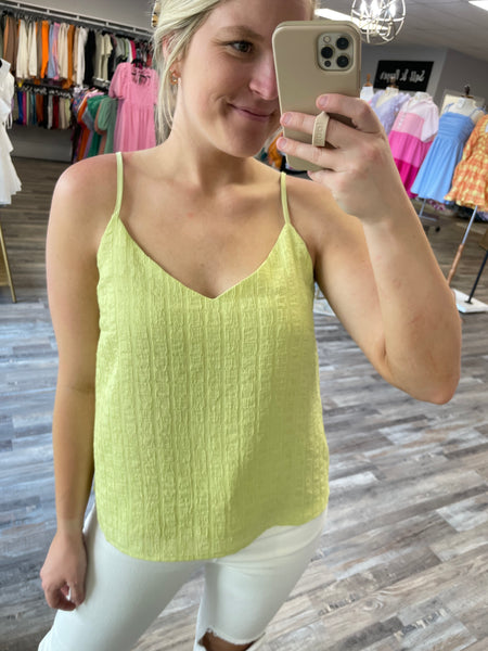 Textured Cami Tank - Lime