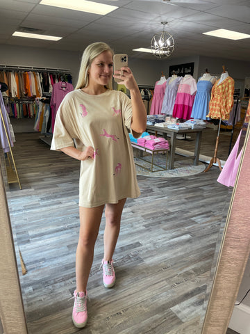 Leopards Graphic Tee - Beige