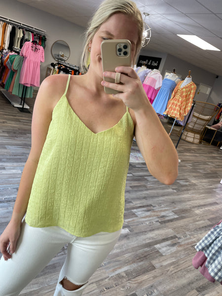 Textured Cami Tank - Lime