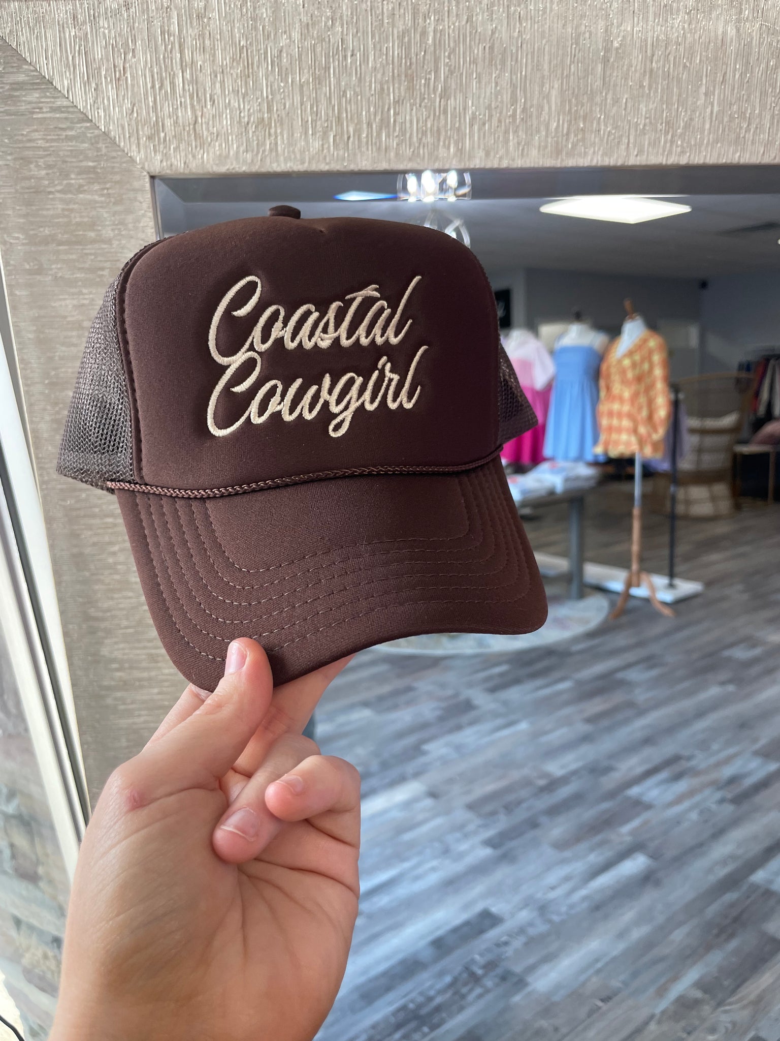 Coastal Cowgirl Trucker Hat - Brown