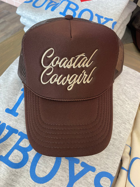 Coastal Cowgirl Trucker Hat - Brown