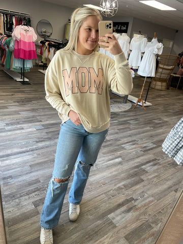 Mom Hi Lo Crew - Neutral