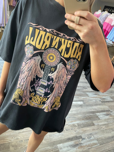 Rock N Roll Tour Graphic Tee - Black
