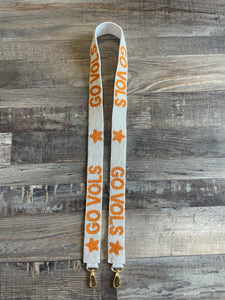 Go Vols Beaded Purse Strap - White