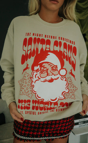 Santa Claus World Tour Sweatshirt - Tan