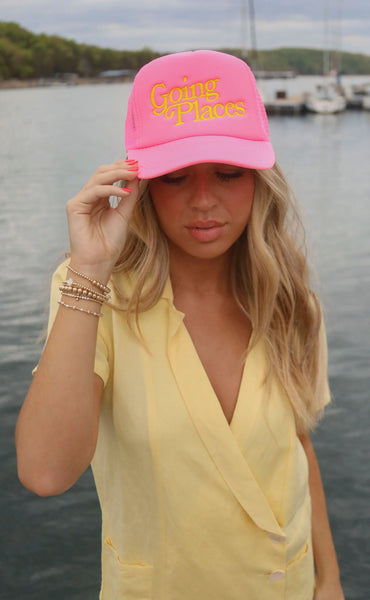 Going Places Trucker Hat - Pink