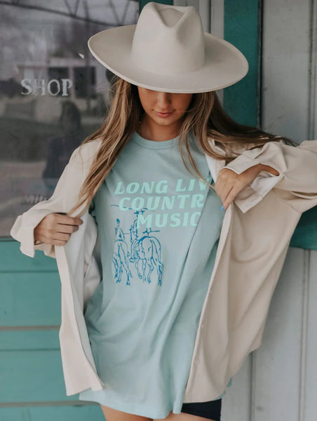 Long Live Country Music Tee - Blue