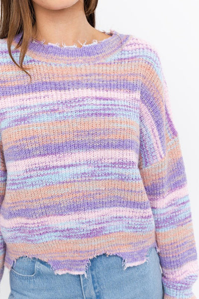 Multi Knit Sweater - Purple