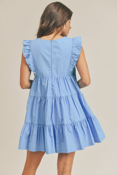 Tiered Babydoll Dress - Sky Blue