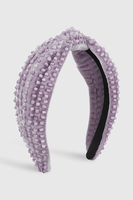 Fabric Beaded Topknot Headband