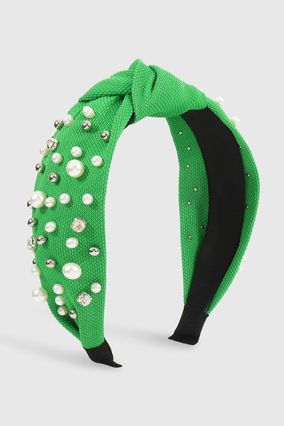 Pearl Rhinestone Topknot Headband