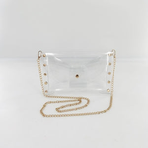 Clear Bag with Gold Studs