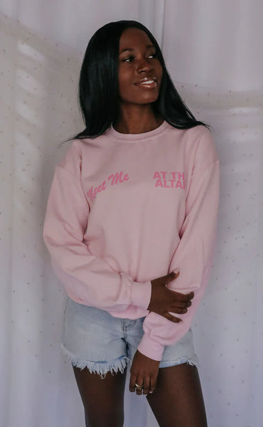 Meet Me at the Altar Sweatshirt - Pink