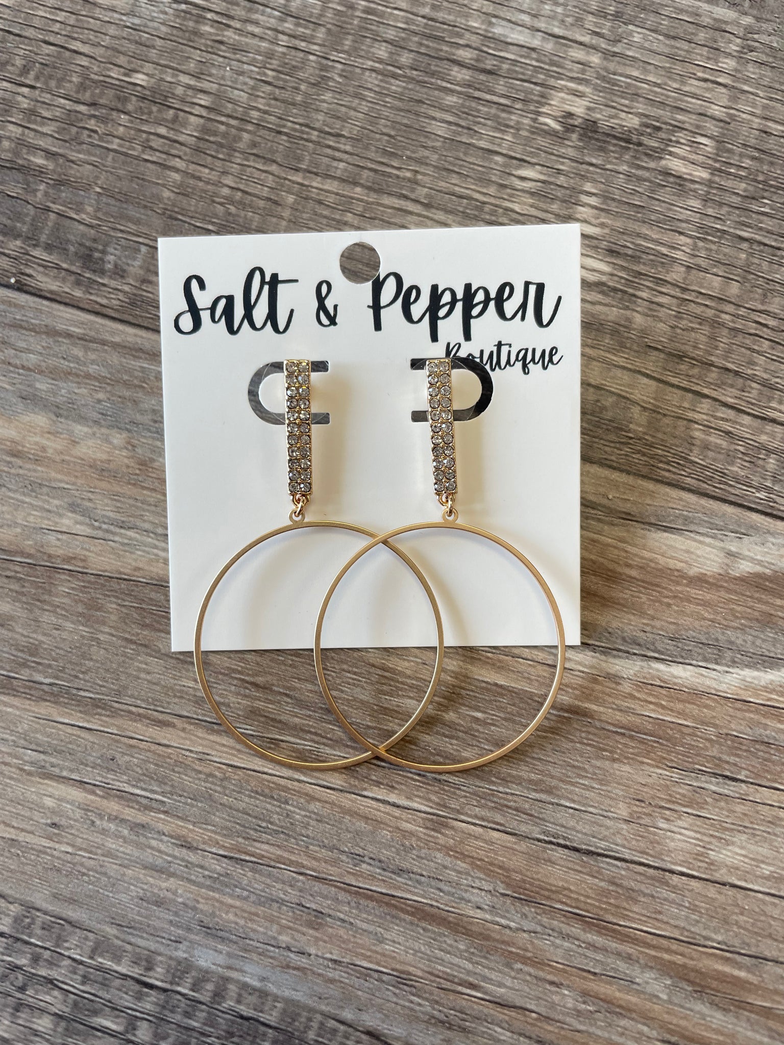 Jeweled Bar & Hoop Earring