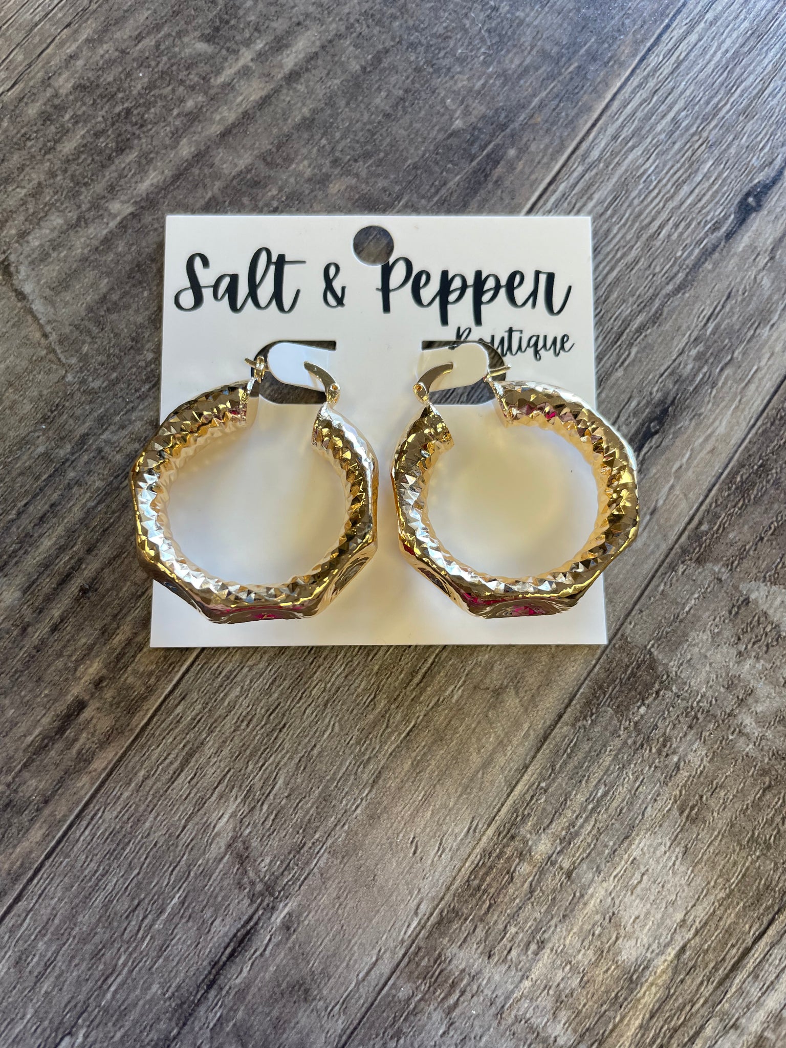 Textured Dangle Hoops