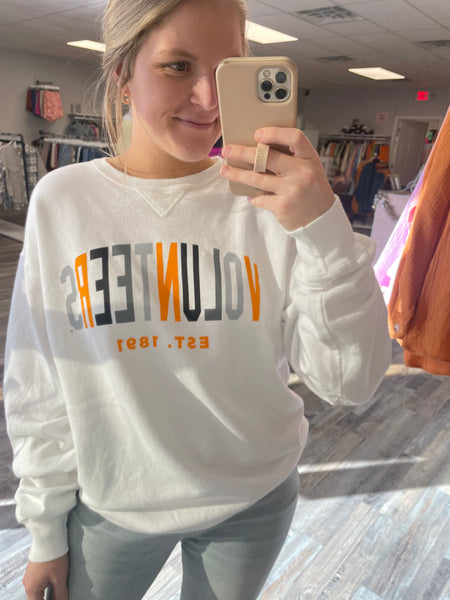 Multi Vols Crew Sweatshirt - White
