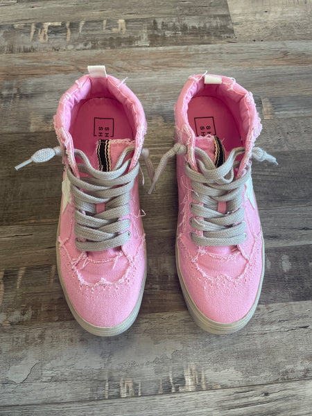 Paulina Mid Top Sneaker - Pink Canvas
