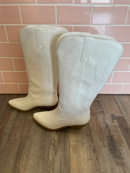 Cowboy Tall Boot - White
