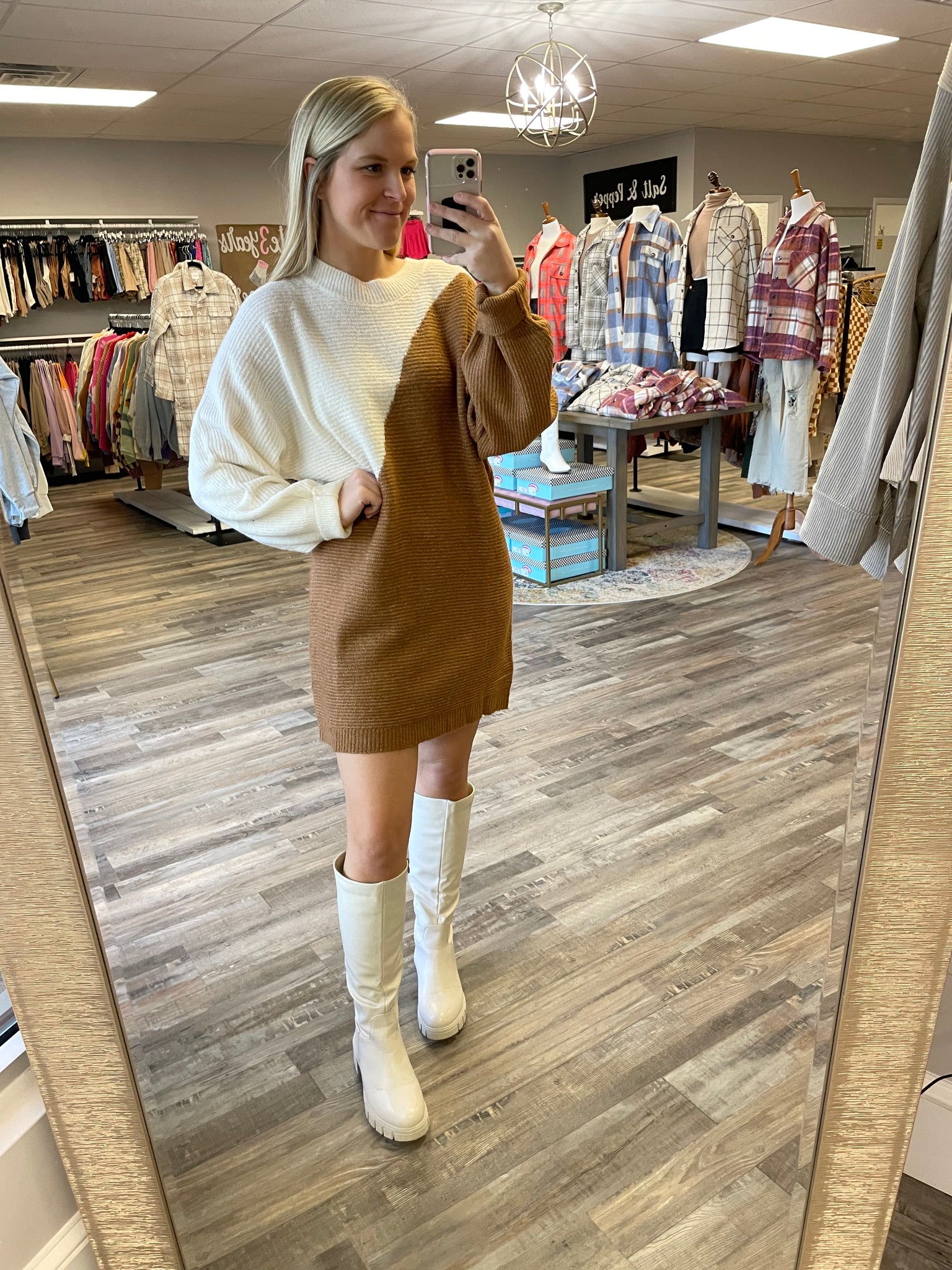 Asymmetrical sweater dress sales