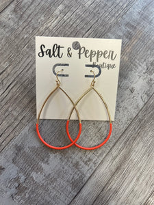 Half Coated Teardrop Earring