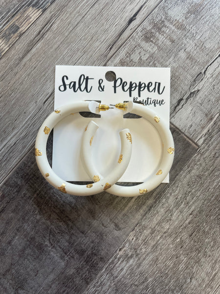Gold Dot Paint Hoops