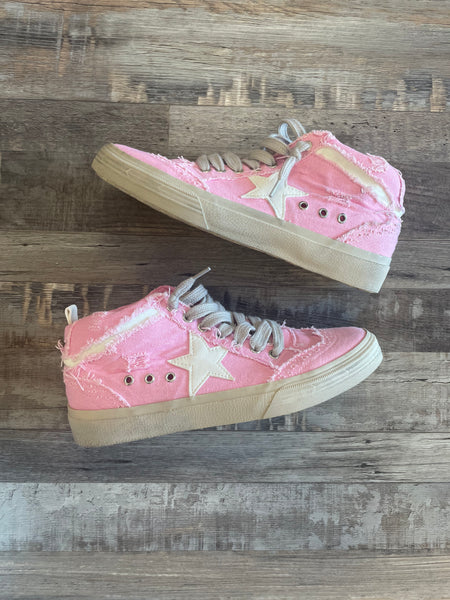 Paulina Mid Top Sneaker - Pink Canvas