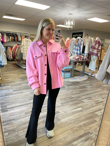 Terry Oversized Jacket - Hot Pink