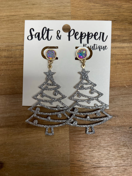 Glitter Christmas Tree Earring