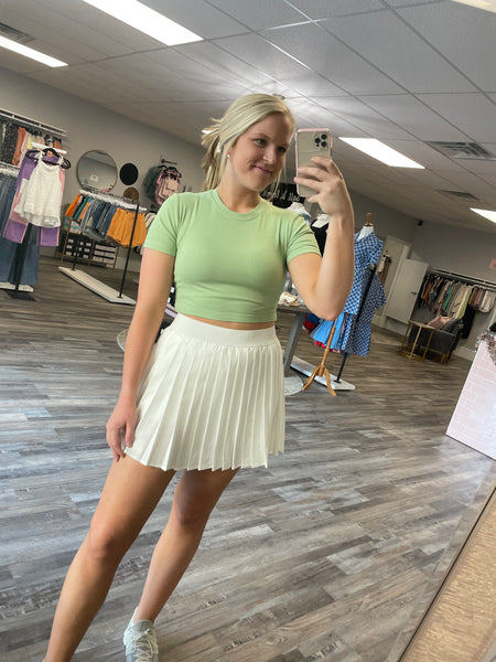 Pleated Active Skort - White