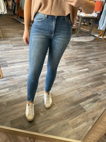 High-Rise Wide-Cuffed Jeans