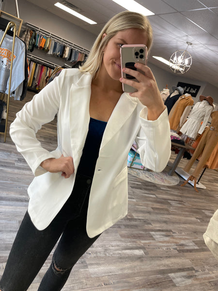 Long Sleeve Blazer - Off White
