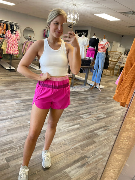 Color Block Active Shorts - Fuchsia