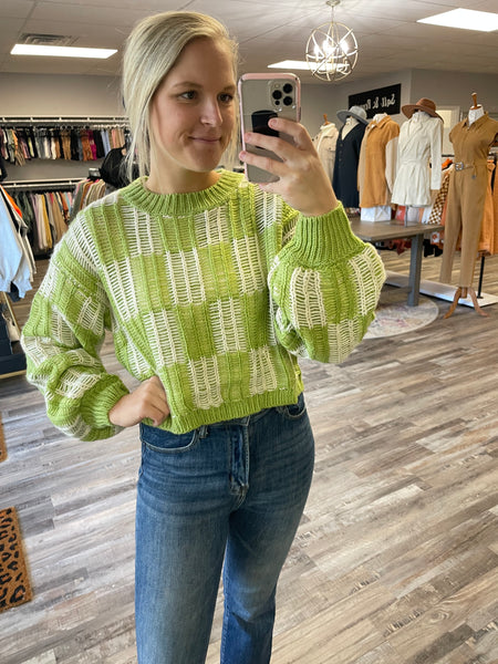 Checkered Sweater - Kiwi