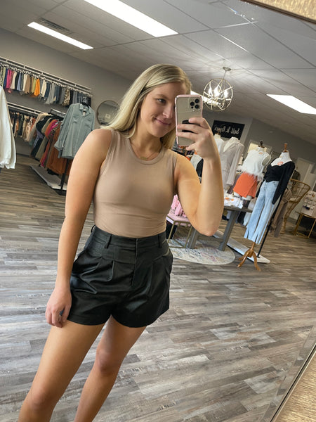 Leather Shorts - Black