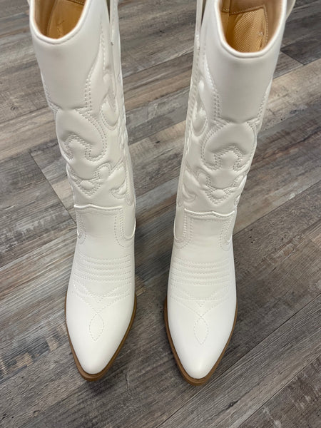 Reno Boot - White/Nude