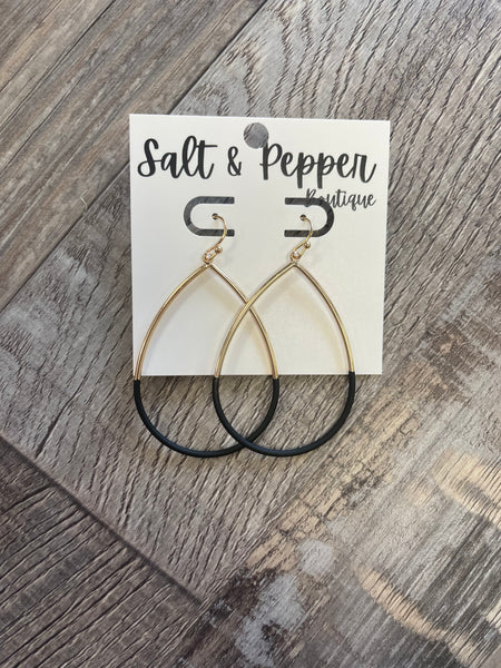Half Coated Teardrop Earring