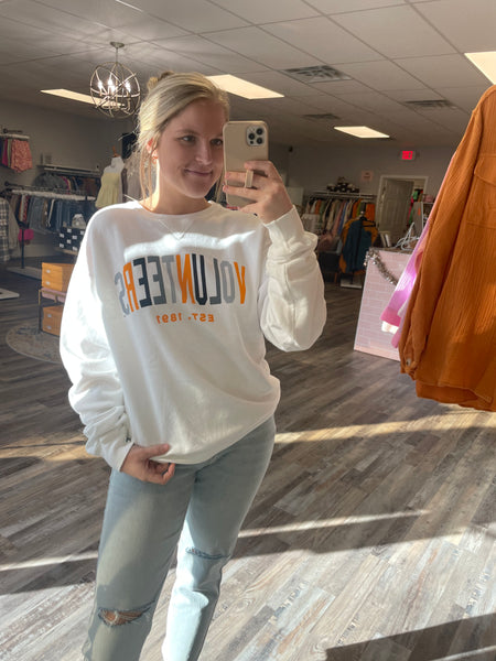 Multi Vols Crew Sweatshirt - White